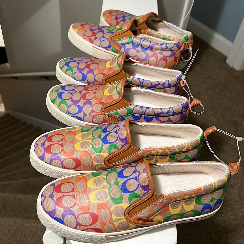 COACH
Men's Skate Rainbow Logo Print Slip-On Sneakers - Picture 8 of 15